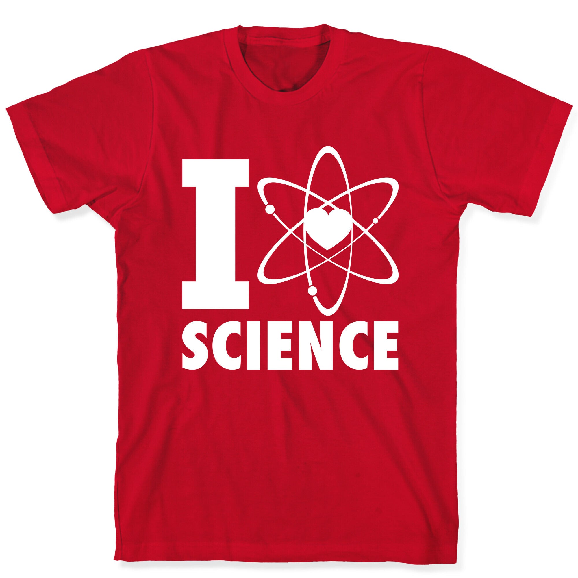 I Love Science (Atom Heart) (White Ink) T-Shirt